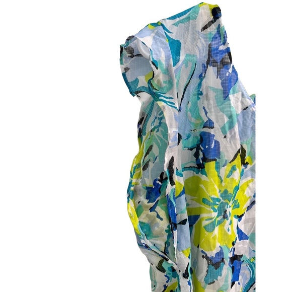 Liz Claiborne Floral Sleeveless Blouse Sheer Overlay w/ Cami Women’s XL - Picture 2 of 9